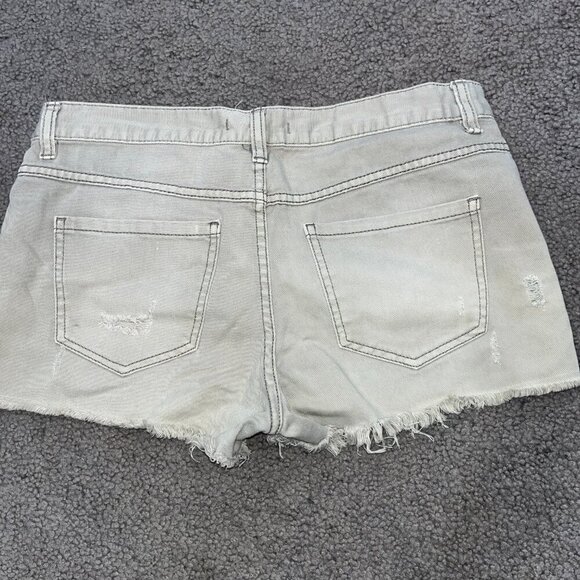Free People Runaway Jillian Cut Off Button Fly Raw Hem Jean Shorts Size W 27 - Picture 3 of 7